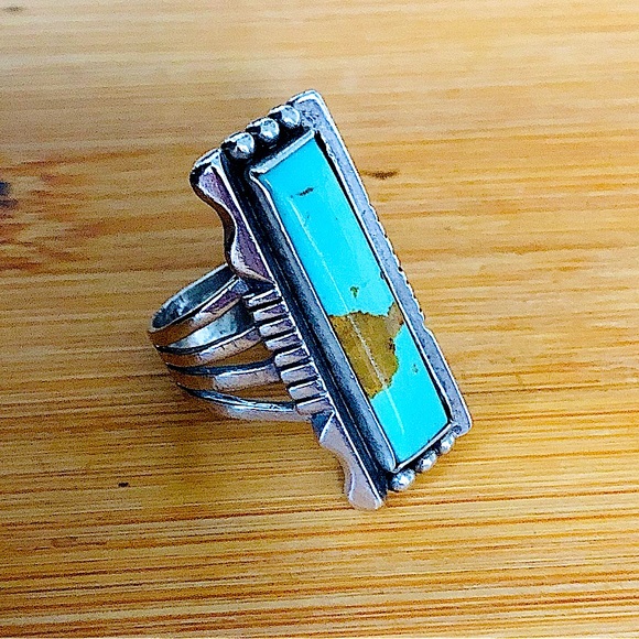 $79 Navajo Inspired Designer Estate Ring Sterling Silver Size 9 Marked - Picture 3 of 9